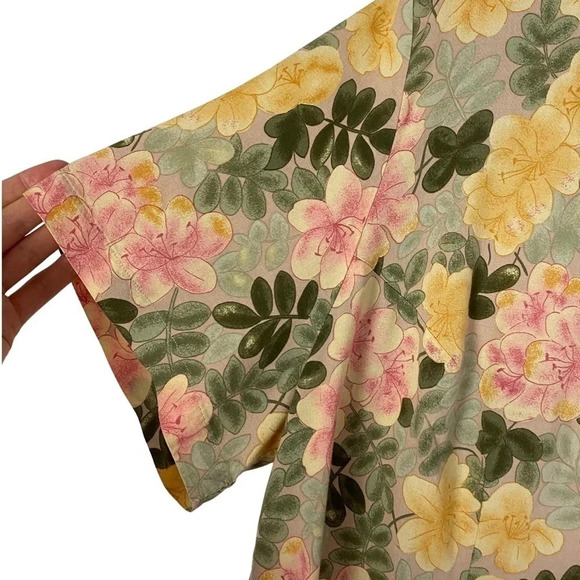 Vintage 90s Farmhouse Floral Button Down Shirt Blouse Womens Plus Size 1X Pink - Picture 5 of 11